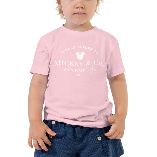 Toddler Please Return to Mickey & Co Tiffany's Inpsired T-shirt